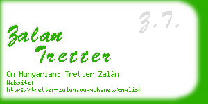zalan tretter business card
