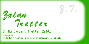 zalan tretter business card